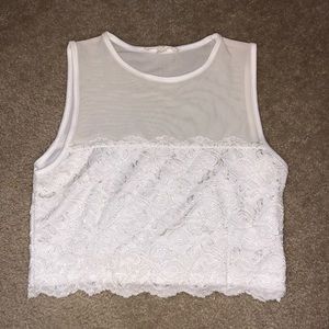 Size Medium sheer and lace crop top